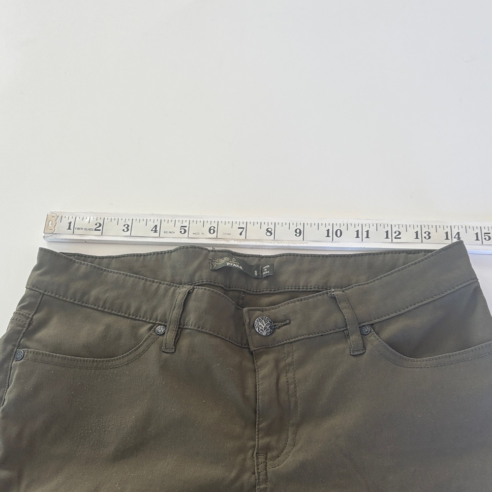 Prana Meme Cargo Pants in Olive Green Hiking Walking Outdoor Casual Size 8 - Picture 7 of 14